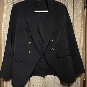 Express Black Blazer with Gold Accents